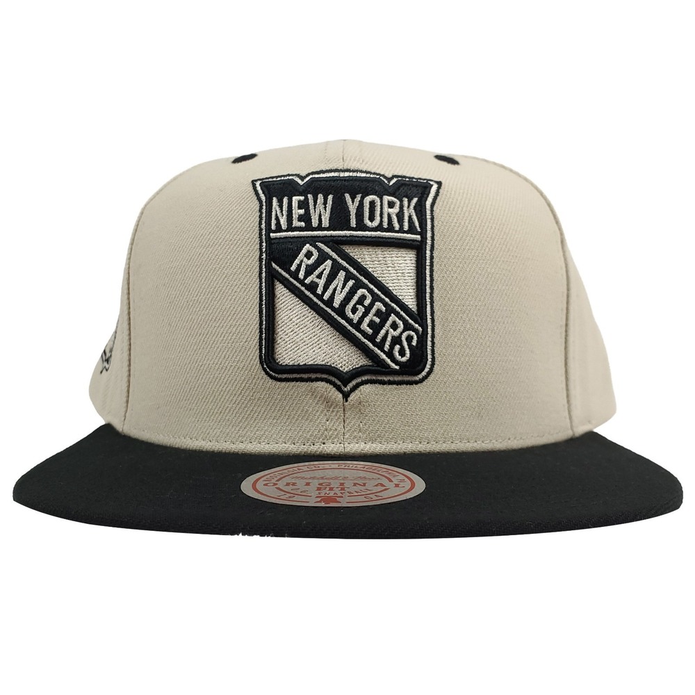 New York Rangers Mitchell & Ness NHL Snapback Hat Cap 3D Logo Cream Black NWT